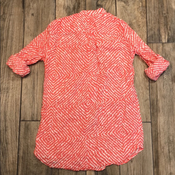 J. Crew Coral Print Coverup Tunic Size Small EUC - Picture 4 of 4